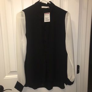 Sheer long sleeve button up